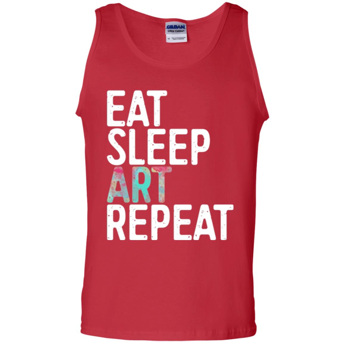 Artist T-shirt Eat Sleep Art Repeat Red