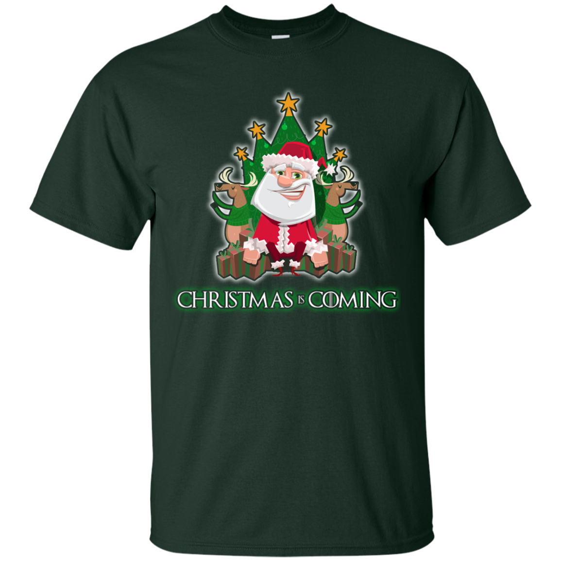 Christmas Is Coming T-shirt Forest Green