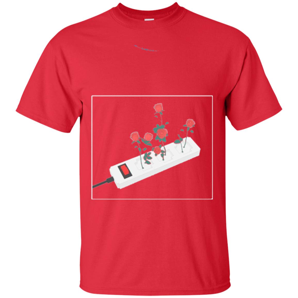 Flower Power Cute Art Aesthetic Vaporwave Digital Rose T-shirt Red