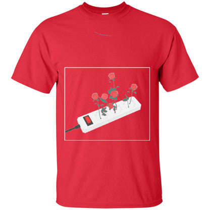 Flower Power Cute Art Aesthetic Vaporwave Digital Rose T-shirt Red