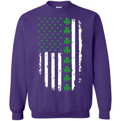 St. Patrick's Day T-shirt Irish American Flag T-shirt Purple