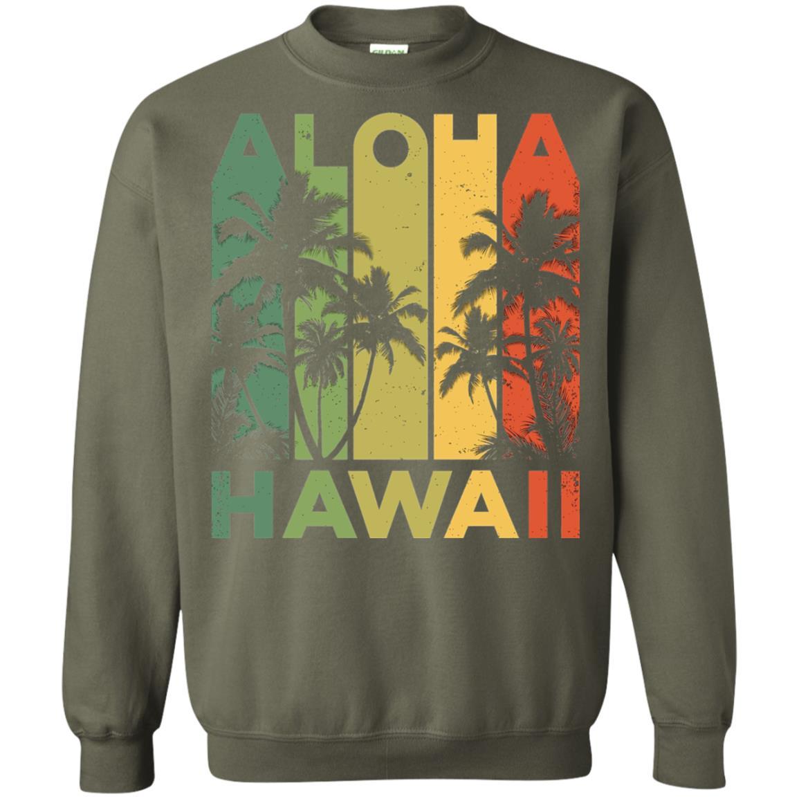 Vintage Hawaiian Islands T-Shirt Military Green