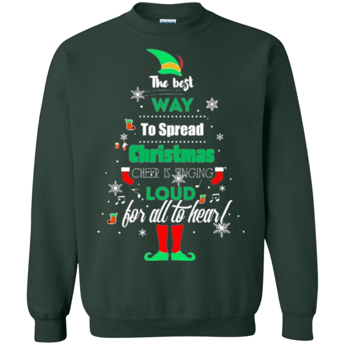 Elf Christmas T-shirt The Best Way To Spread Christmas Cheer Forest Green