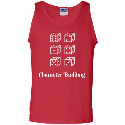 Gamer T-shirt Character Building Rolling Dice Red
