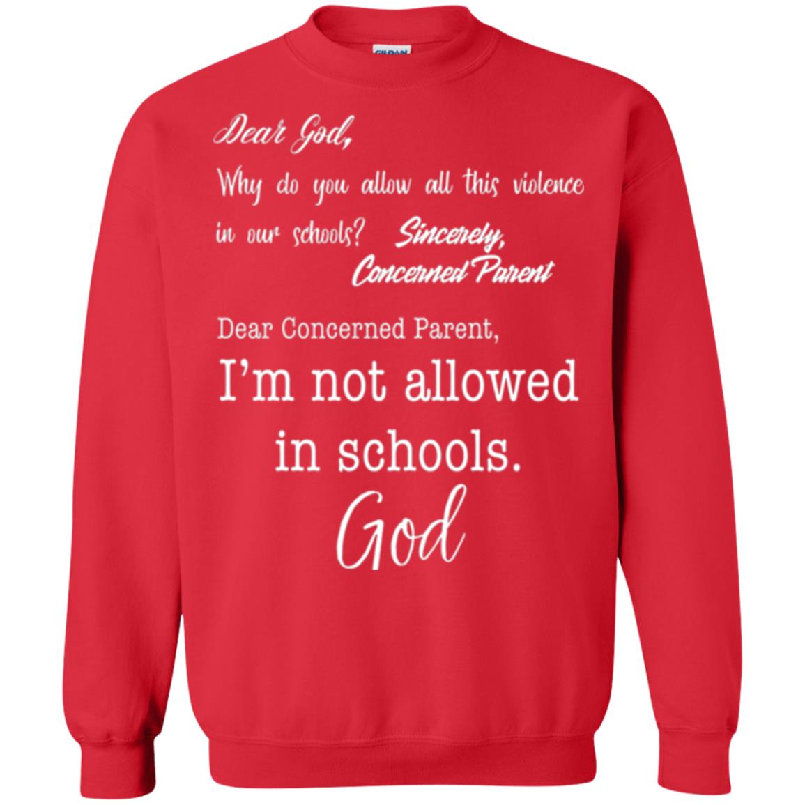 Dear God Why Not Allowed In Schools Christian T-shirt Red