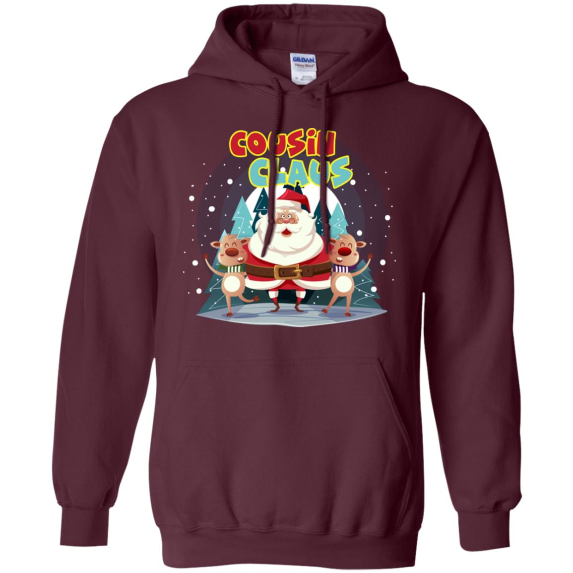 Cousin Claus Matching Family X-mas Gift Shirt Maroon