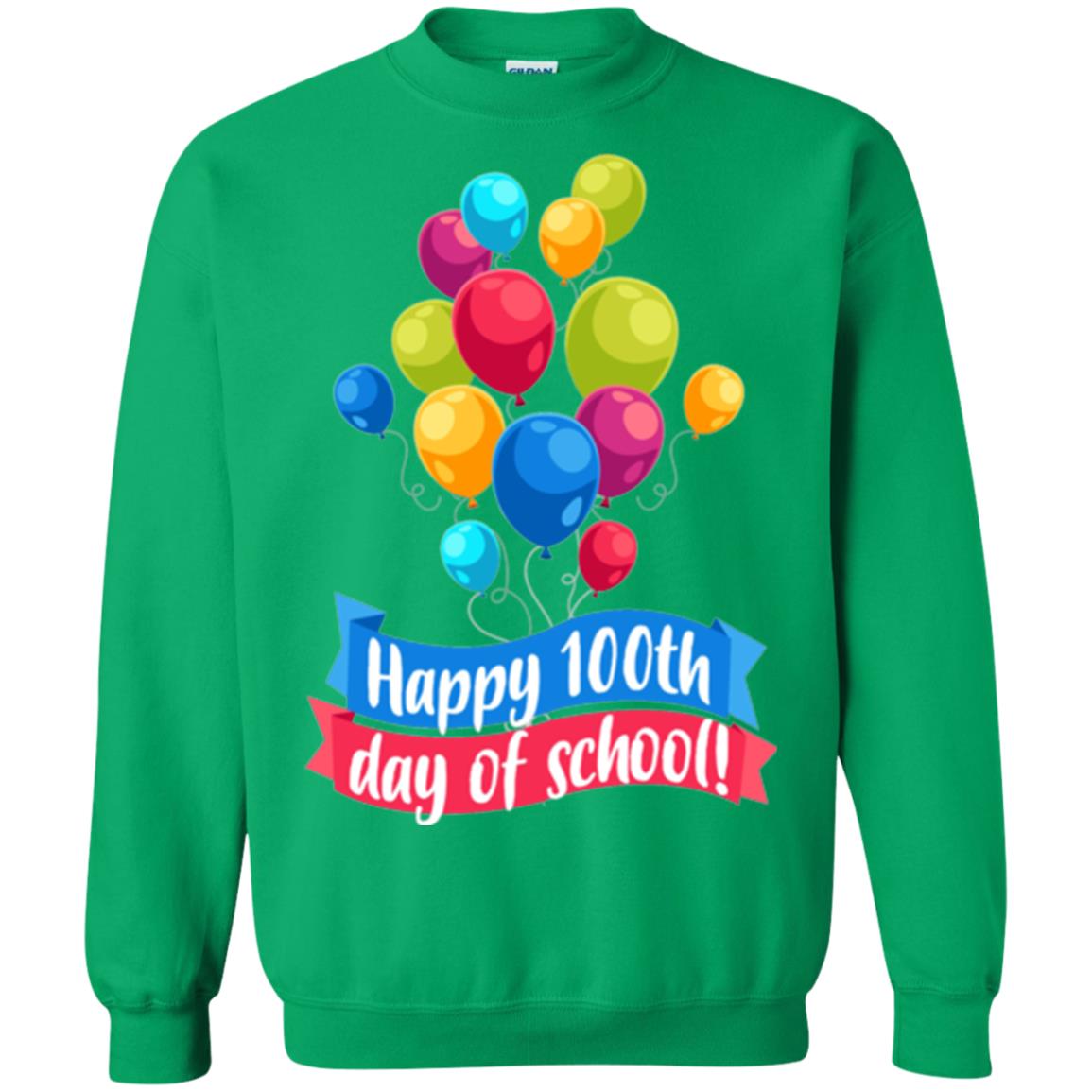 Happy 100th Day Of School Colorful Balloons Funny T-shirt Irish Green