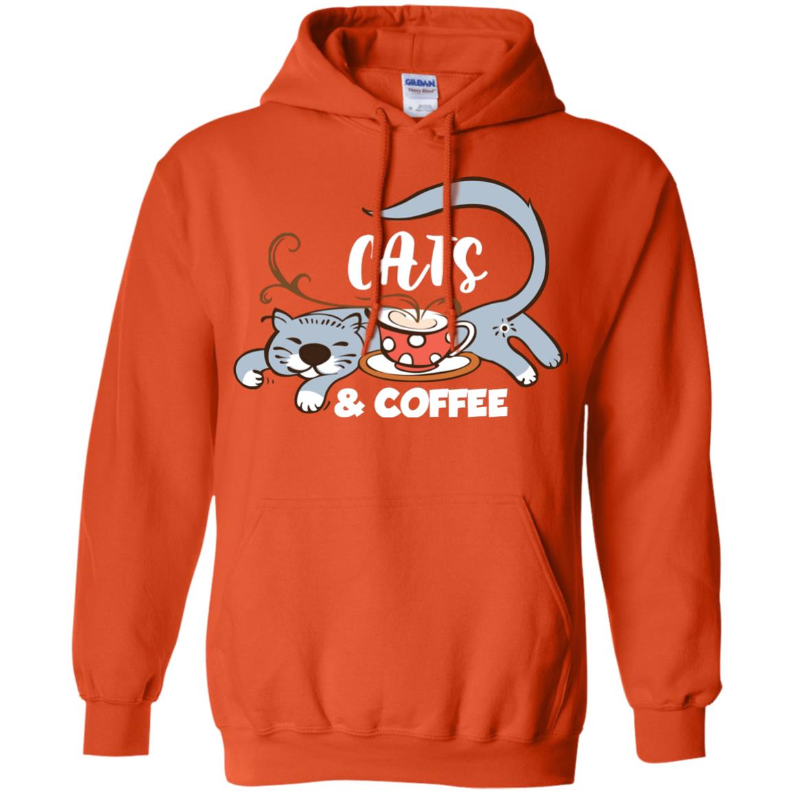 A Good Day Start With Cat And Coffee Cat Lover T-shirt Orange