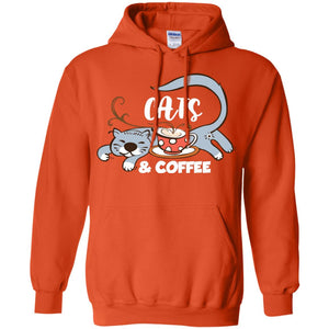 A Good Day Start With Cat And Coffee Cat Lover T-shirtG185 Gildan Pullover Hoodie 8 oz.