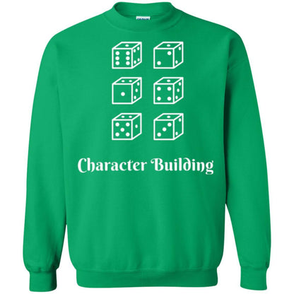Gamer T-shirt Character Building Rolling Dice Irish Green