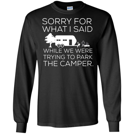 Camping T-shirt We Were Trying To Park The Camper Black