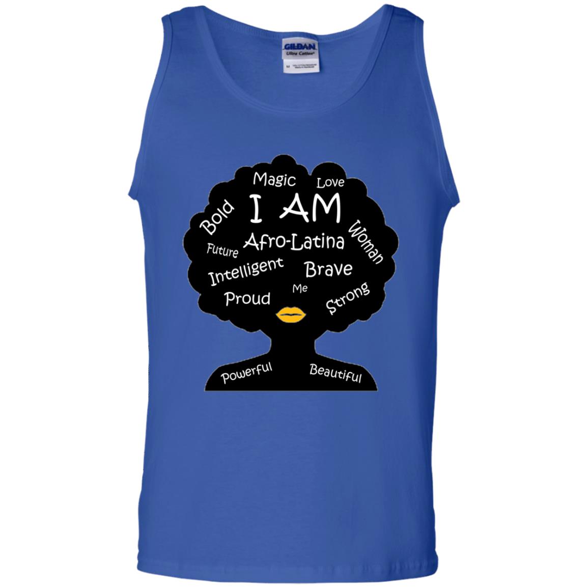 Unisex Bold Afro Latina Proud Black Spanish Culture T-shirt Royal