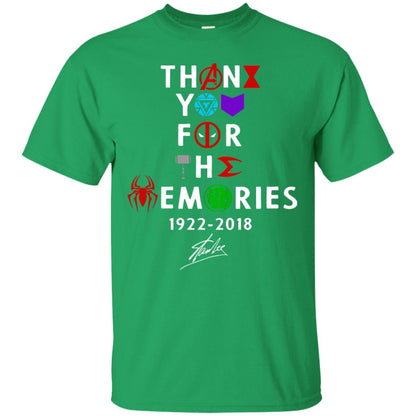 Thank You For The Memories Stan Lee Movie Hero Fan Shirt Irish Green