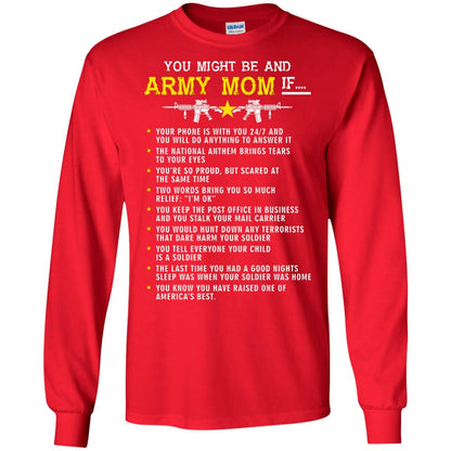 Veteran T-shirt You Might Be An Army Mom If Red