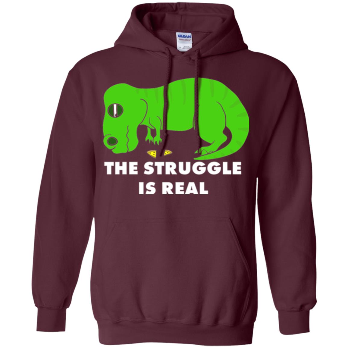Funny Dinosaus T-shirt The Struggle Is Real Maroon