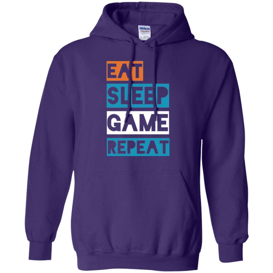 Eat Sleep Game Repeat Video Gamer Player T-shirt Purple