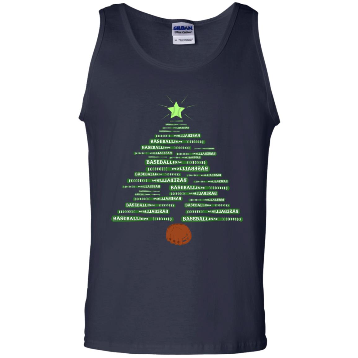 Baseballism Christmas Tree Gift Shirt Navy