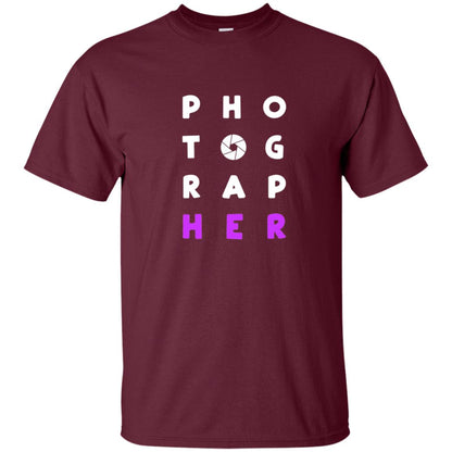 Photographer T-shirt With Purple Text Pho Tog Rap Her