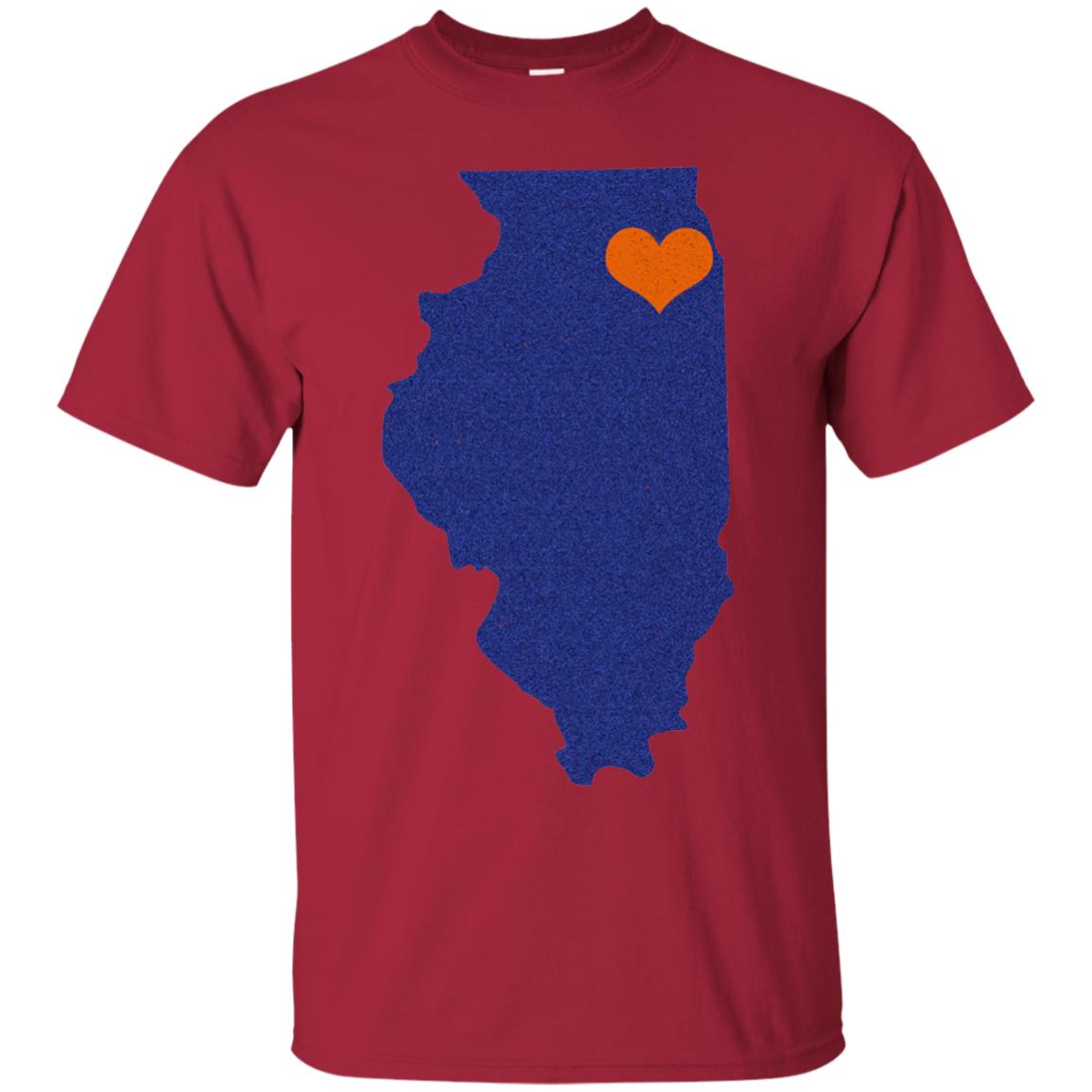 Football T-shirt Chicago Illinois Heart Cardinal