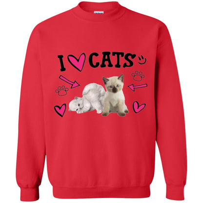 Cat Lover T-shirt I Love Cats Red