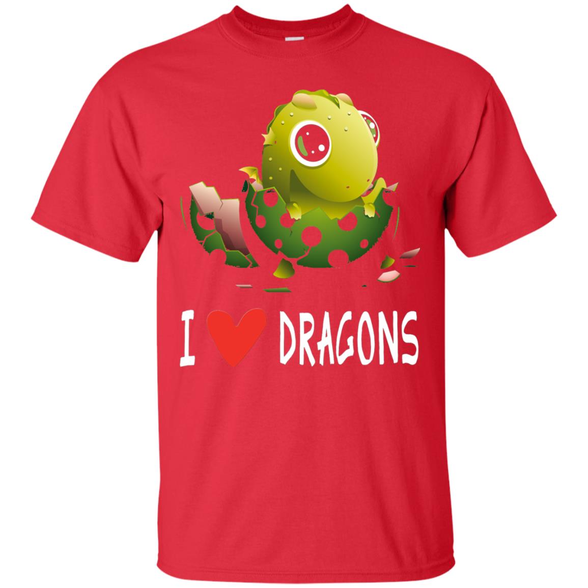 I Love Dragons Baby Dragon Lover Shirt Red