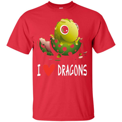 I Love Dragons Baby Dragon Lover Shirt Red