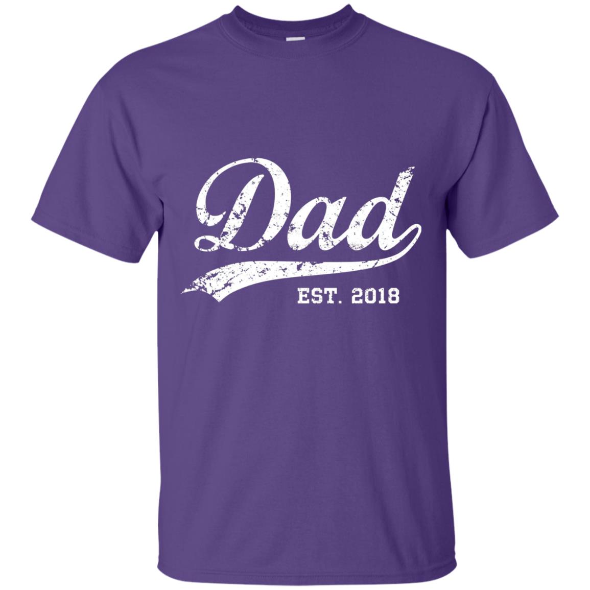 Dad Est. 2018 Vintage New Dad Daddy T-shirt Purple