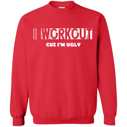 Gymer T-shirt I Workout Cuz I'm Ugly Red