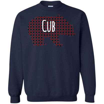 Family Christmas T-shirt Red Plaid Cub Bear Navy