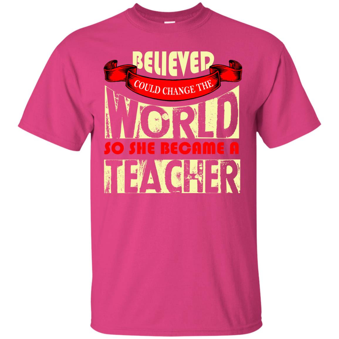 Teacher T-shirt So She Became A Teacher Heliconia