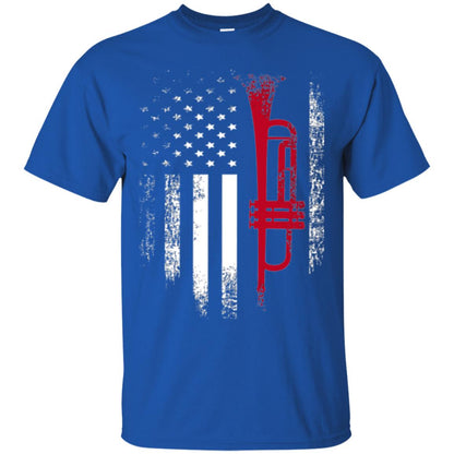 Trumpet Lovers T-shirt American Flag Royal