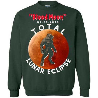 Best Total Lunar Eclipse Shirt 2018 - Blood Moon Werewolf T-shirt Forest Green