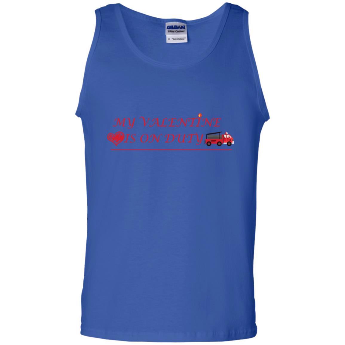 My Valentine Is On Duty Firefighter's Girlfriend Shirt Royal
