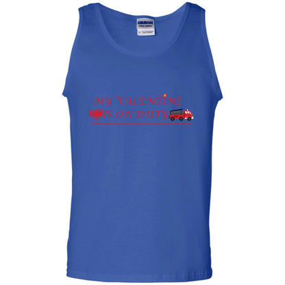 My Valentine Is On Duty Firefighter's Girlfriend Shirt Royal
