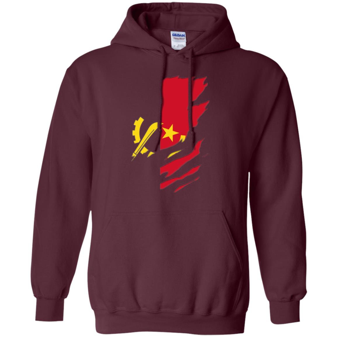 Super Angola Flag T-shirt Maroon