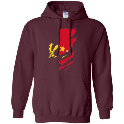 Super Angola Flag T-shirt Maroon