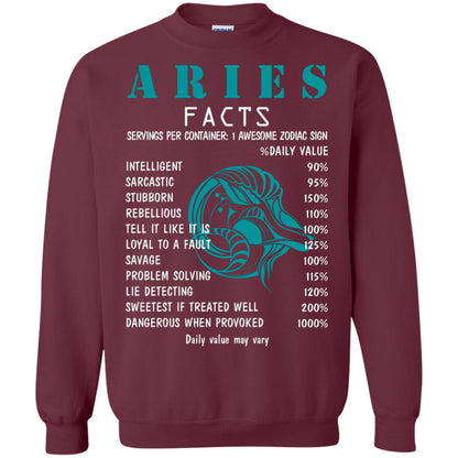 Aries Facts 1 Awesome Zodiac Sign Gift Shirt For Aries Horoscope Maroon