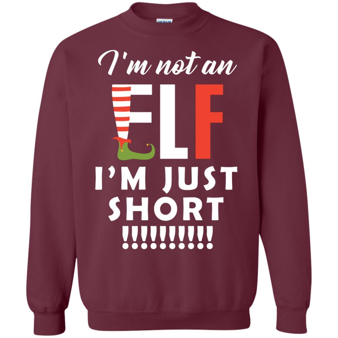 Christmas T-shirt I'm Not An Elf I'm Just Short Maroon