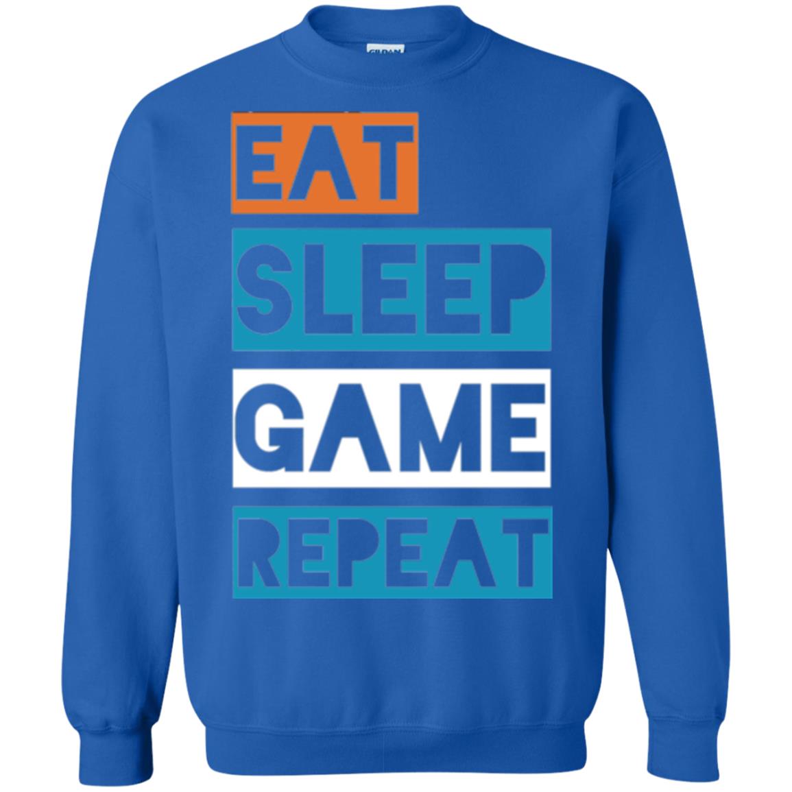 Eat Sleep Game Repeat Video Gamer Player T-shirt Royal