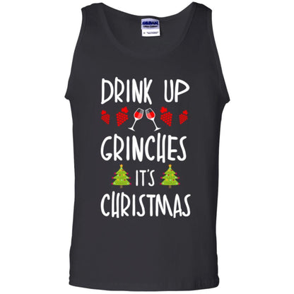 Wine T-shirt Drink Up Grinches It's Christmas Black