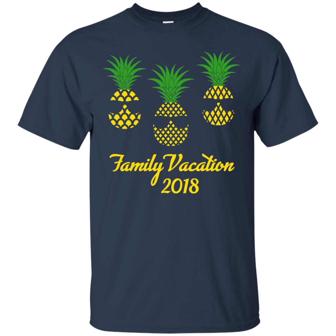 Family Vacation 2018 Shirt Hawaii Pineapple Sunglasses Navy