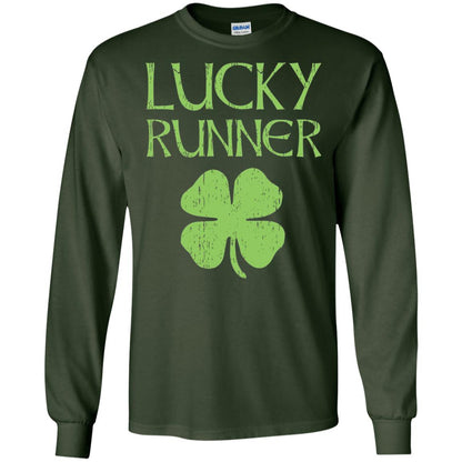 Irish Running Lucky Runners St. Patrick_s Day T-shirt Forest Green
