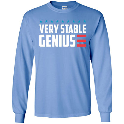 Funny Political T-shirt Very Stable Genius Carolina Blue