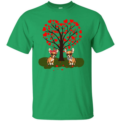 Valentine Chihuahua Couple Heart Tree Shirt Irish Green