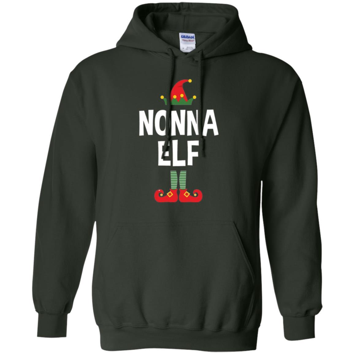 Christmas T-shirt Nonna Elf Christmas Pajamas Forest Green