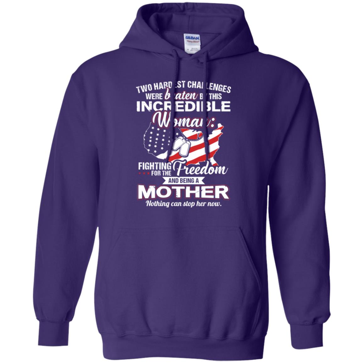 Incrediable Woman Fighting For The Freedom And Being A Mother Military Shirt Purple