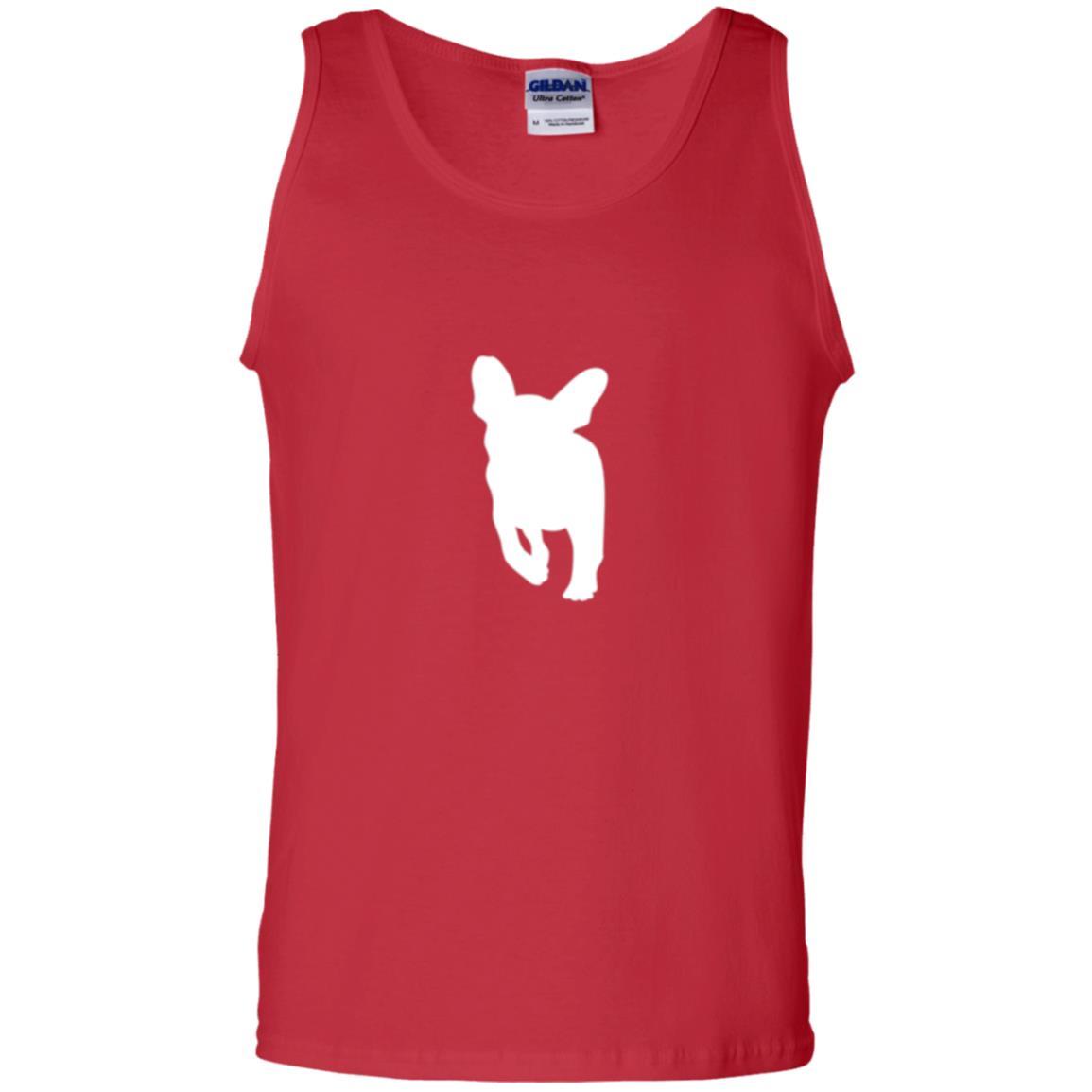 French Bulldog T-shirt White Silhouette Of Puppy Red