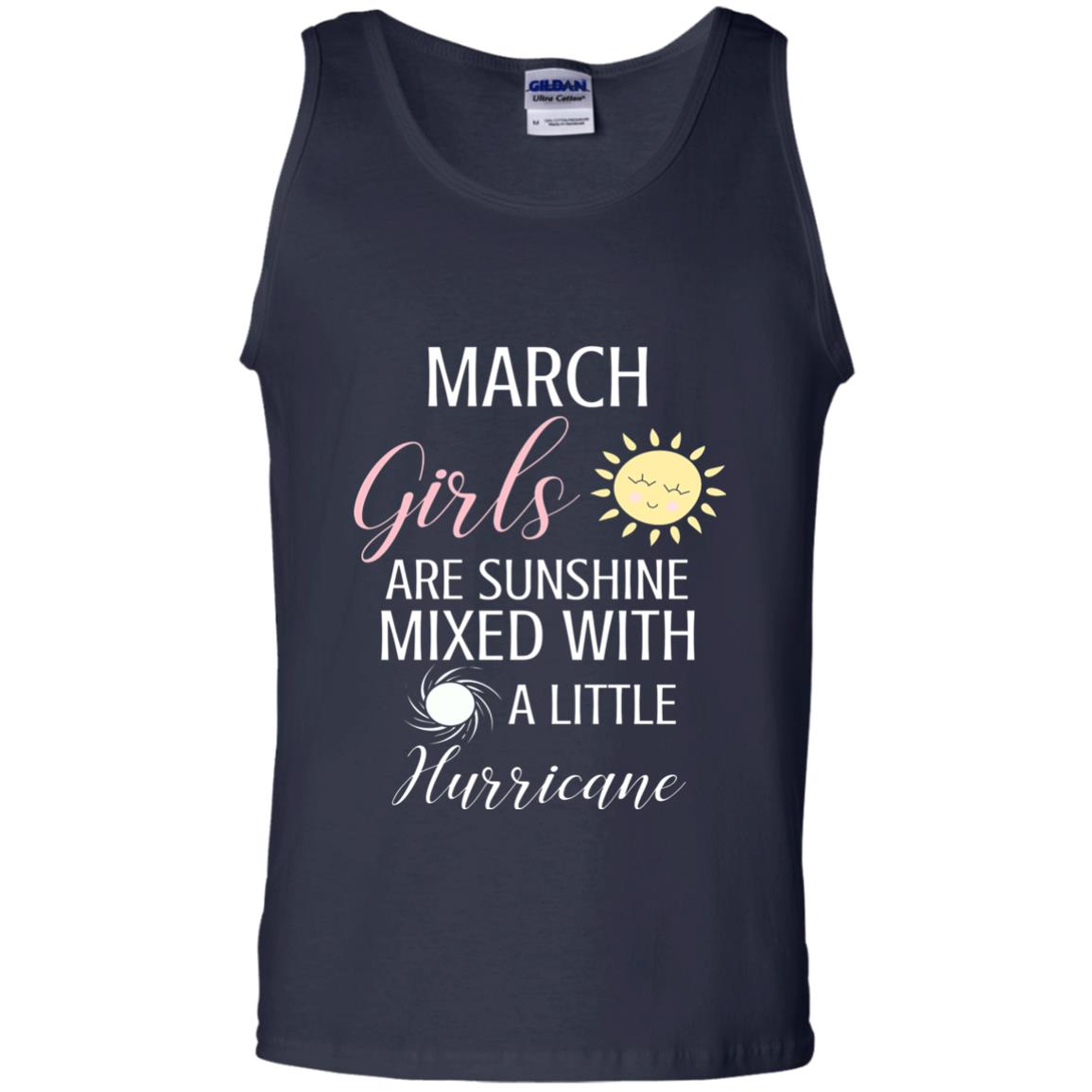 March Girls Are Sunshine Mixed With A Little Hurricane T-shirt Navy