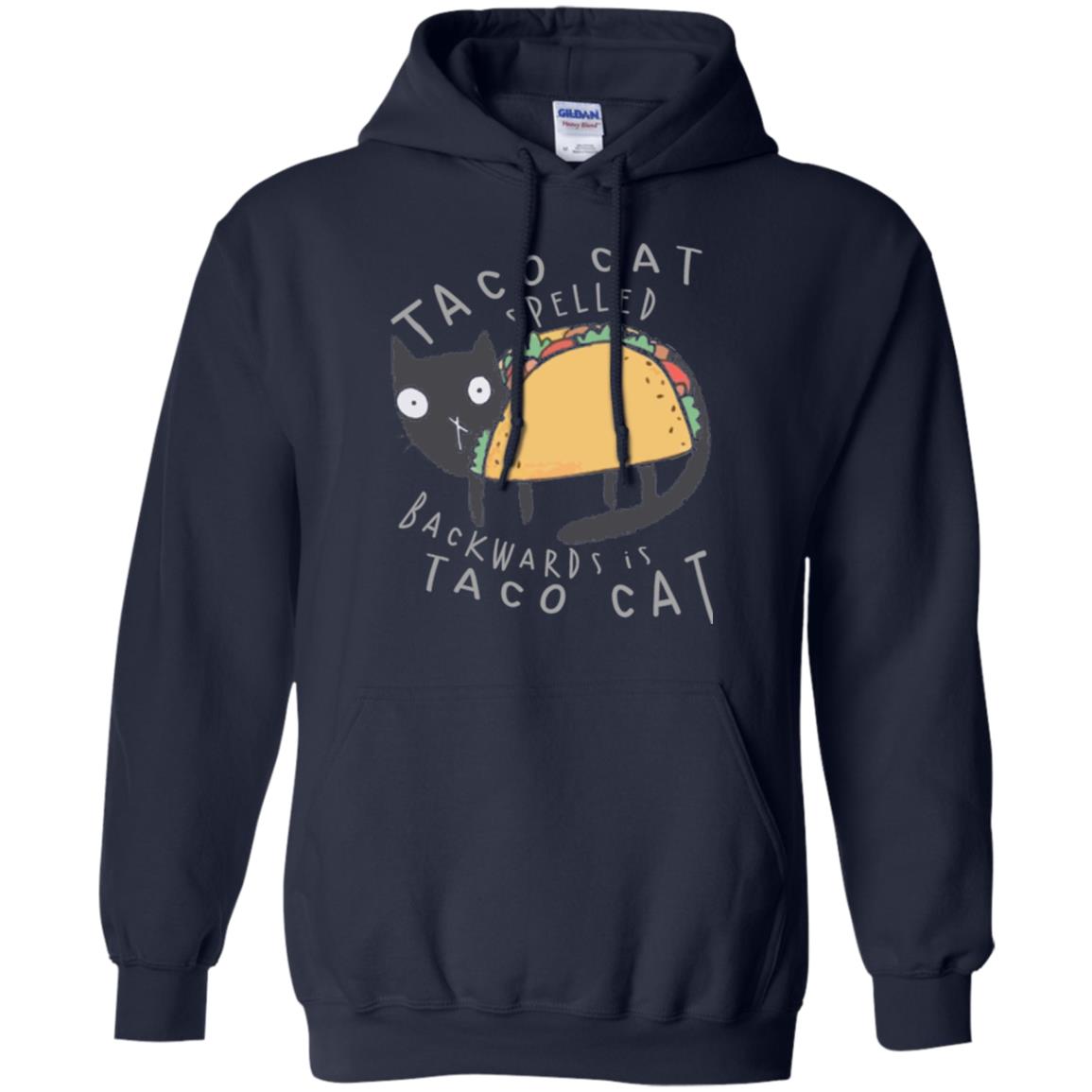 Cat Lovers T-shirt Taco Cat Spelled Backward Is Taco Cat Navy