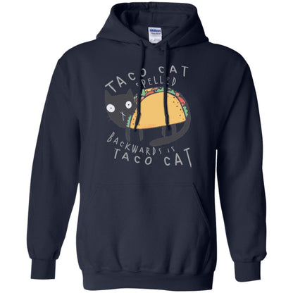 Cat Lovers T-shirt Taco Cat Spelled Backward Is Taco Cat Navy